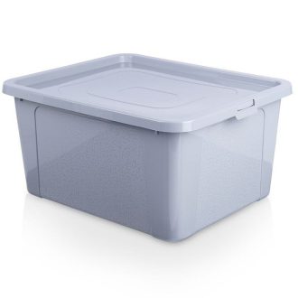 Tárolódoboz fedéllel 20 liter világosszürke