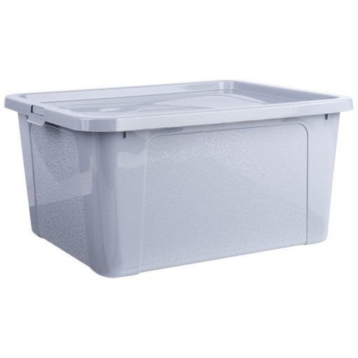 Tárolódoboz fedéllel 20 liter világosszürke