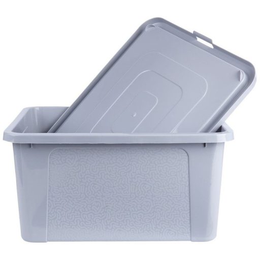 Tárolódoboz fedéllel 20 liter világosszürke