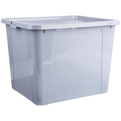 Tárolódoboz fedéllel – 30 l, világosszürke
