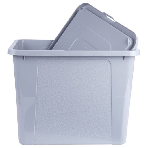 Tárolódoboz fedéllel – 30 l, világosszürke