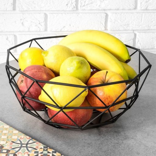 Gyümölcskosár Fém Fekete 28cm