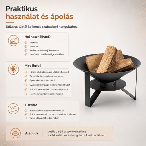 Barbecook MODERN 60 tűztál / tűzrakóhely, 60 × 33 cm