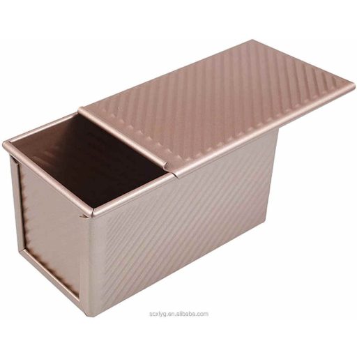 Tapadásmentes Kenyérsütő Forma Fedővel – Rozéarany, 550 g (20,8×12×11 cm)