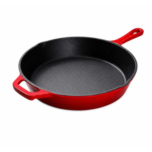 Zománcozott Öntöttvas piros serpenyő 26cm