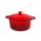 Zománcozott Öntöttvas piros lábas, fedővel és fém fogóval 5lit, 26cm